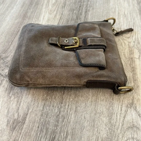 COACH VINTAGE Brown / Taupe Suede Hamilton Crossbody / Slingback Bag - EUC - Picture 13 of 16
